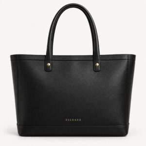 eluxaro aria structured tote jet black