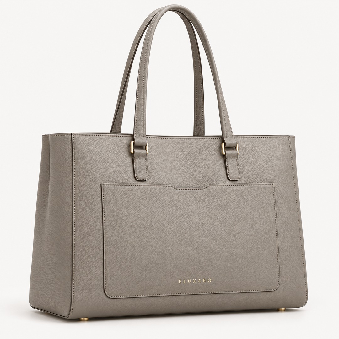 Nora Laptop Tote – Stone Grey